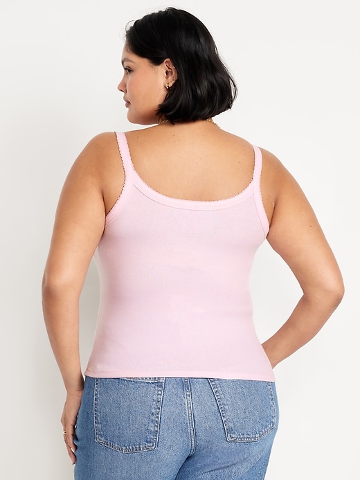 Image number 8 showing, 90s Ribbed Lace-Trim Tank