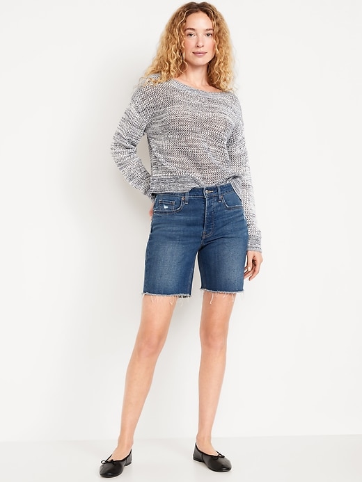 Image number 1 showing, High-Waisted OG Button-Fly Jean Shorts -- 7-inch inseam