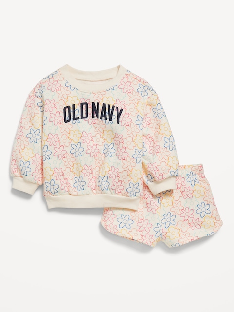 Ensemble short et chandail en molleton à logo imprimé pour bébé