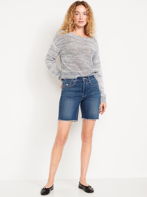 High-Waisted OG Button-Fly Jean Shorts -- 7-inch inseam
