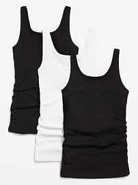 Image number 1 showing, Maternity First Layer Rib-Knit Tank Top 3-Pack