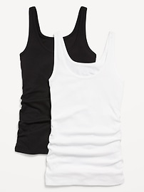 L'image numéro 1 présente Camisole Première couche en tricot côtelé de maternité (paquet de 2)