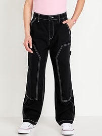 L'image numéro 1 présente Pantalon de menuisier ample à taille haute pour fille