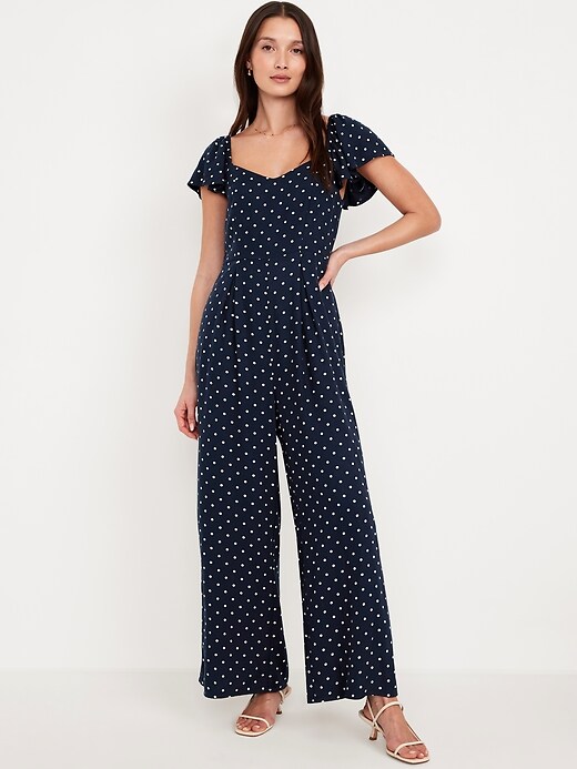 Image number 1 showing, Fit &amp; Flare Crepe Jumpsuit