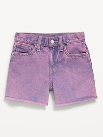 View large product image 4 of 5. High-Waisted Frayed-Hem Jean Shorts for Girls