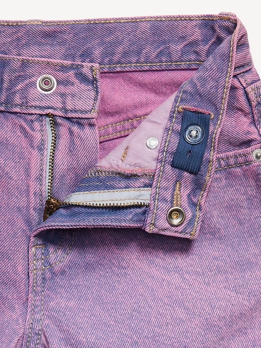 L'image numéro 5 présente Short en denim à taille haute et à ourlet effiloché pour fille
