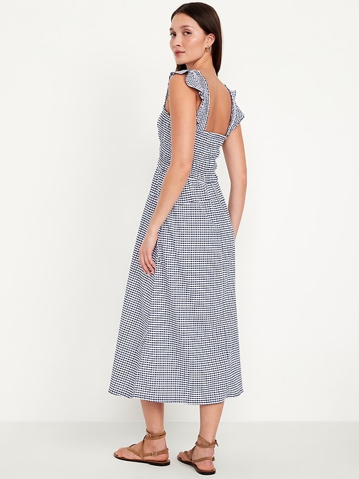 Image number 2 showing, Fit & Flare Smocked Gingham Midi Dress