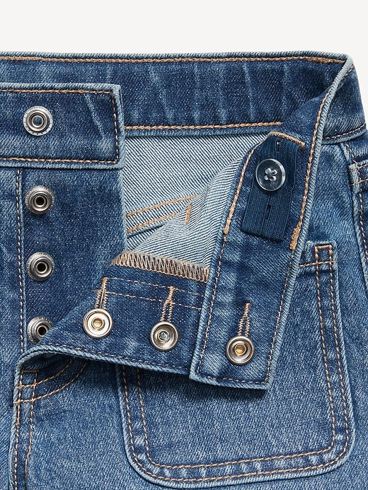 Image number 5 showing, High-Waisted Mariner Midi Jean Shorts for Girls