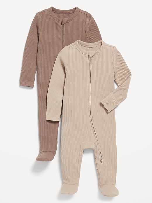 View large product image 1 of 4. Unisex 2-Way-Zip Sleep & Play Footed One-Piece 2-Pack for Baby