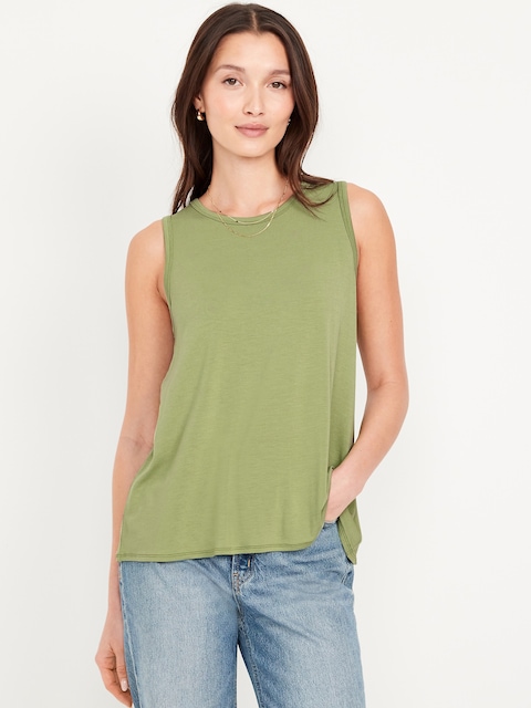 Luxe Sleeveless Top - Dandelion Leaf