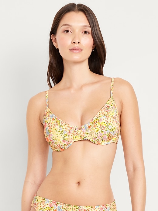 Image number 1 showing, Textured Underwire Balconette Swim Top