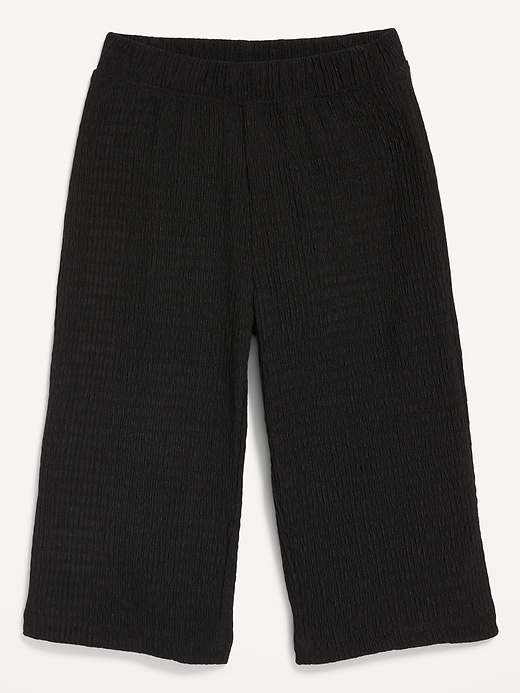 View large product image 1 of 1. Pull-On Textured Cropped Wide-Leg Pants for Toddler Girls