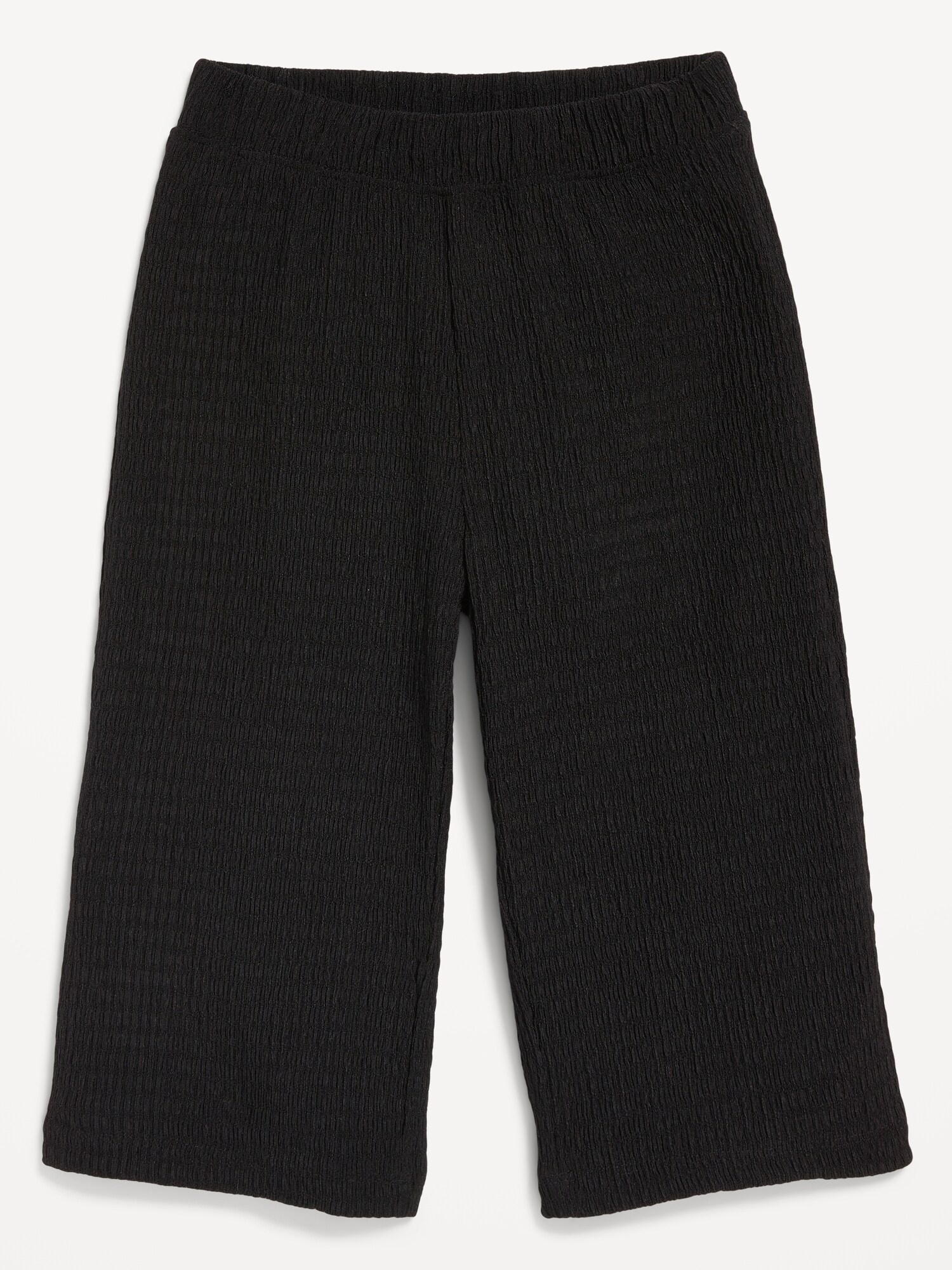 Pull-On Textured Cropped Wide-Leg Pants for Toddler Girls