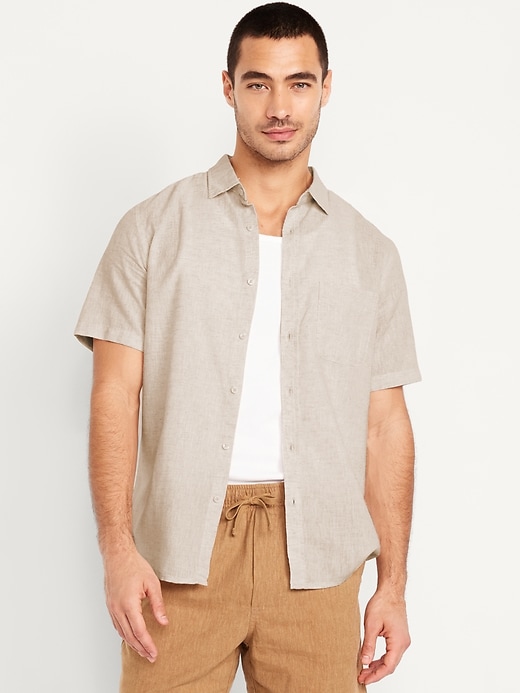 Image number 1 showing, Classic Fit Everyday Linen-Blend Shirt