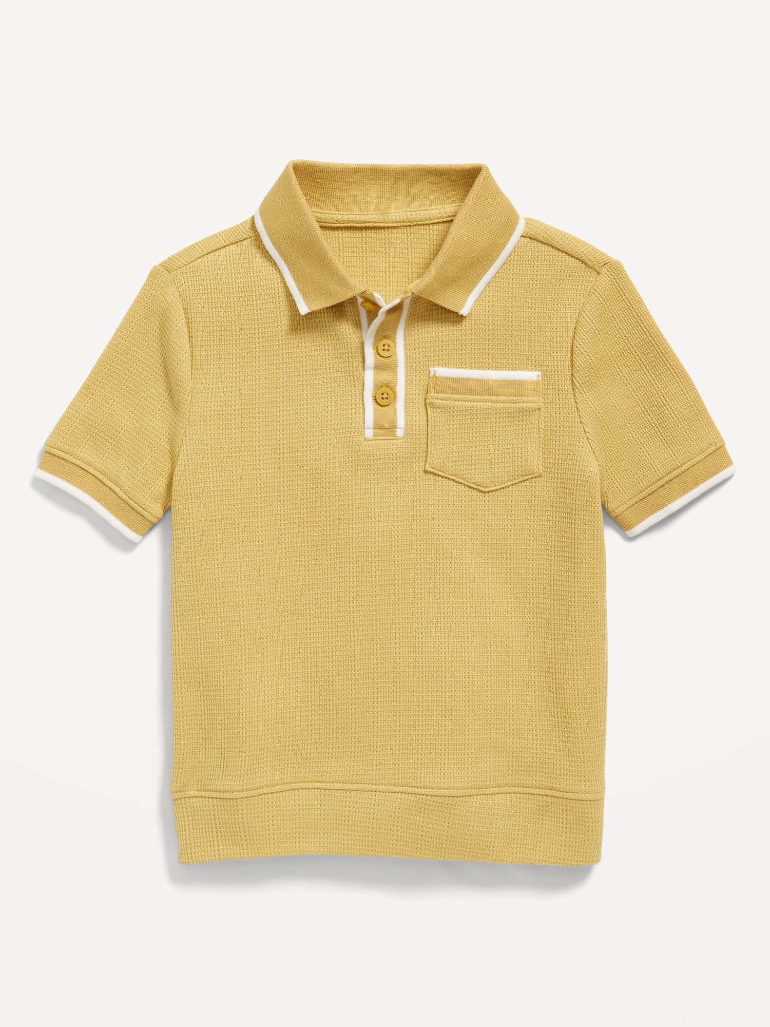 Sweater-Knit Pocket Polo Shirt for Toddler Boys