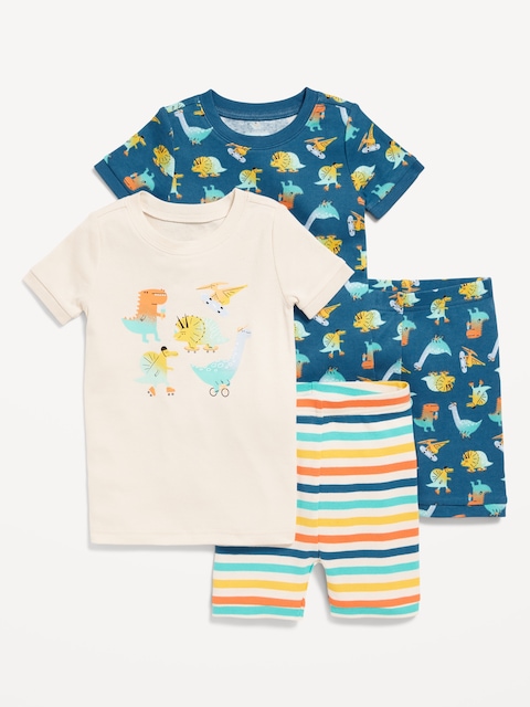 Snug-Fit Graphic Pajama 4-Piece Set for Toddler & Baby