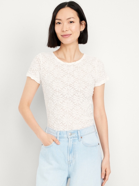 Lace Crew-Neck Top