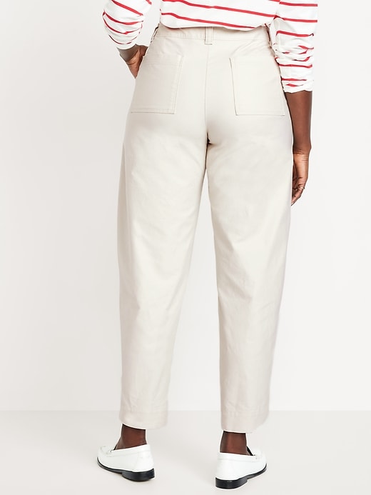 Image number 6 showing, High-Waisted Canvas Barrel Ankle Pants