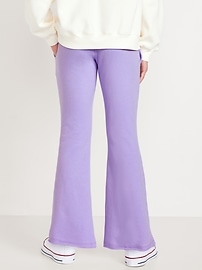 Image number 2 showing, Mid-Rise Flare-Leg Fleece Sweatpants for Girls