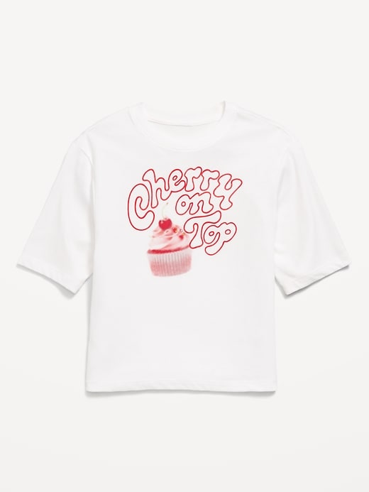 L'image numéro 3 présente T-shirt surdimensionné à imprimé pour fille