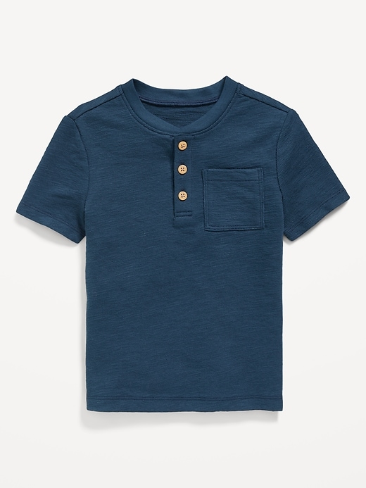 View large product image 2 of 2. Short-Sleeve Henley Pocket T-Shirt for Toddler Boys