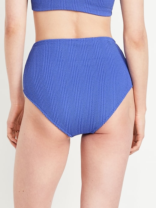 Image number 2 showing, High-Waisted Ribbed Bikini Swim Bottoms