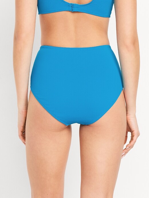 Image number 2 showing, High-Waisted Textured Bikini Swim Bottoms