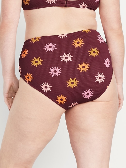 Image number 6 showing, High-Waisted Textured Bikini Swim Bottoms