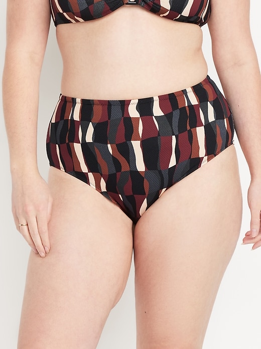 Image number 5 showing, High-Waisted Textured Bikini Swim Bottoms