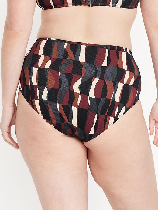 Image number 6 showing, High-Waisted Textured Bikini Swim Bottoms