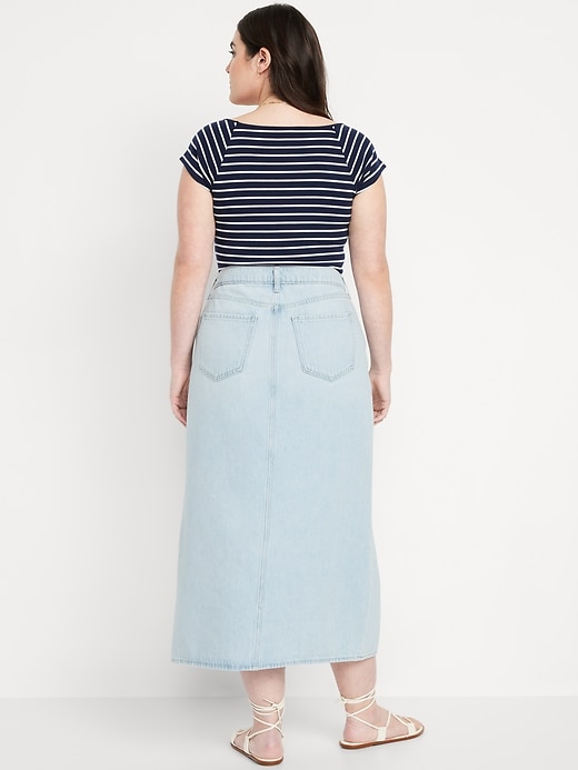 Image number 6 showing, Mid-Rise Jean Maxi Skirt