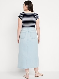 Mid-Rise Jean Maxi Skirt