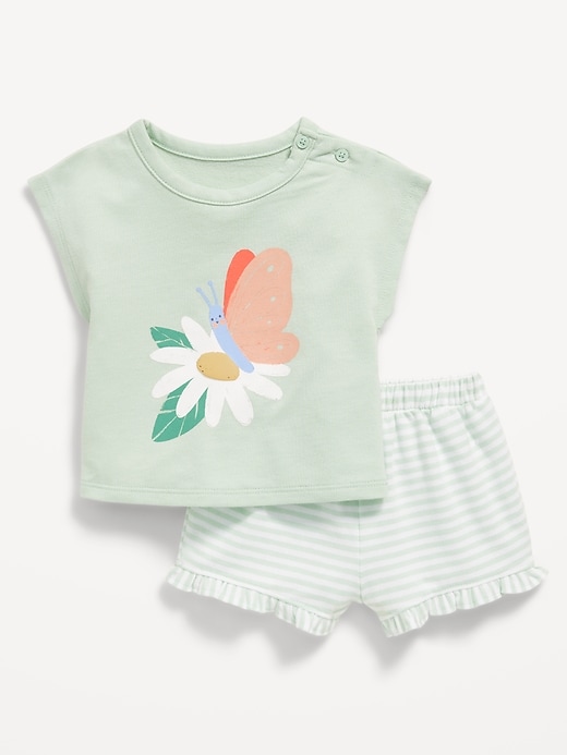 View large product image 1 of 1. French-Terry Graphic Top and Shorts Set for Baby