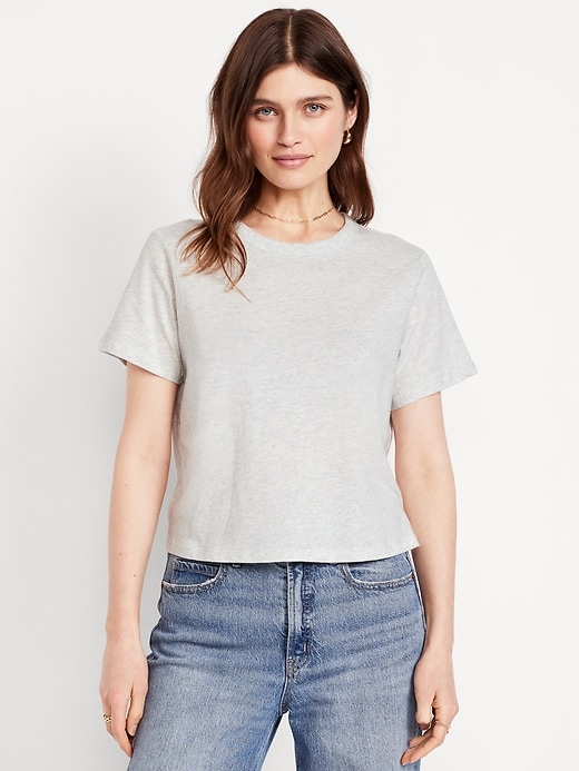 Image number 1 showing, EveryWear Crew-Neck Crop T-Shirt