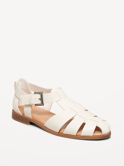 Image number 1 showing, Faux-Leather Fisherman Sandals