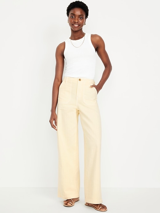 Image number 1 showing, High-Waisted Baggy Wide-Leg Jeans