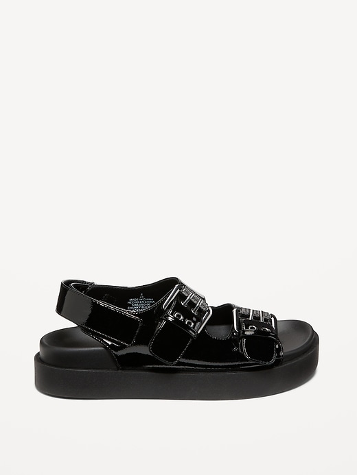 Image number 7 showing, Faux-Leather Chunky Buckle Sandals