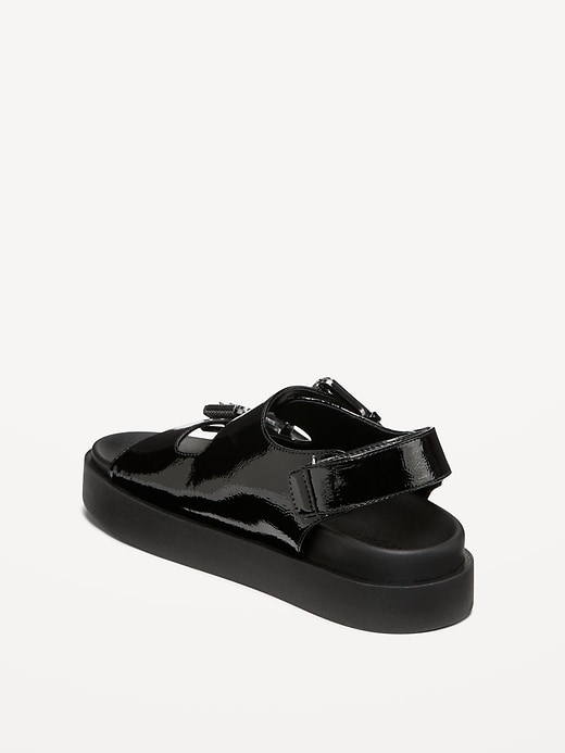 Image number 8 showing, Faux-Leather Chunky Buckle Sandals