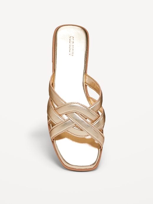 Image number 7 showing, Faux-Leather Woven Strap Sandals