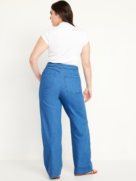 Image number 5 showing, Extra High-Waisted Mariner Wide-Leg Jeans