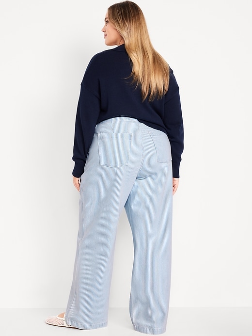 Image number 7 showing, High-Waisted Baggy Wide-Leg Trouser Jeans