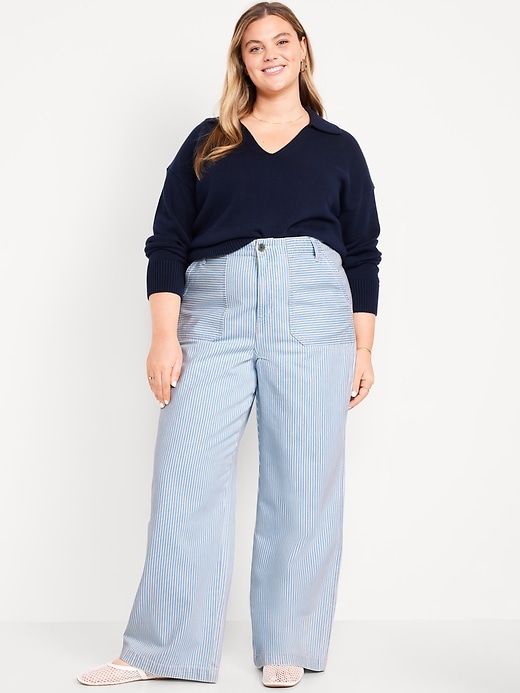 Image number 6 showing, High-Waisted Baggy Wide-Leg Trouser Jeans