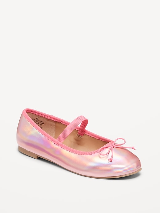 View large product image 1 of 4. Shiny Metallic Ballet Flats for Girls