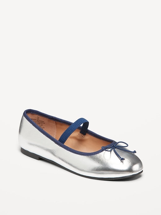 View large product image 1 of 4. Shiny Metallic Ballet Flats for Girls