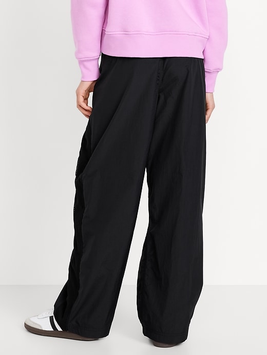 View large product image 2 of 4. High-Waisted Crinkle Wide-Leg Pants for Girls