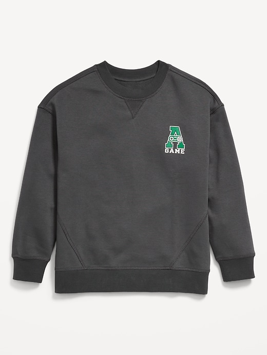 View large product image 2 of 4. Oversized Graphic Fleece Crew-Neck Sweatshirt for Boys