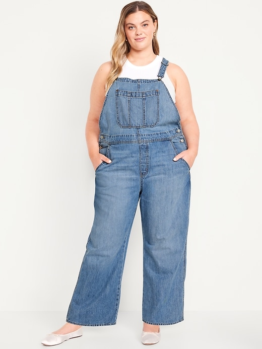 Image number 6 showing, Baggy Wide-Leg Jean Overalls