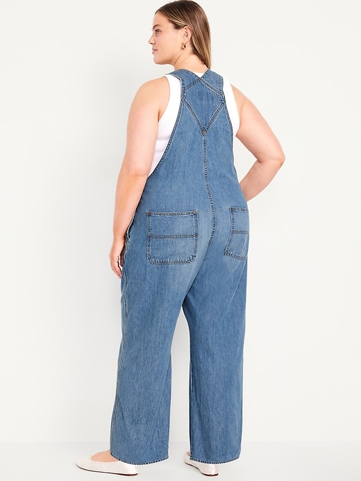 Image number 7 showing, Baggy Wide-Leg Jean Overalls