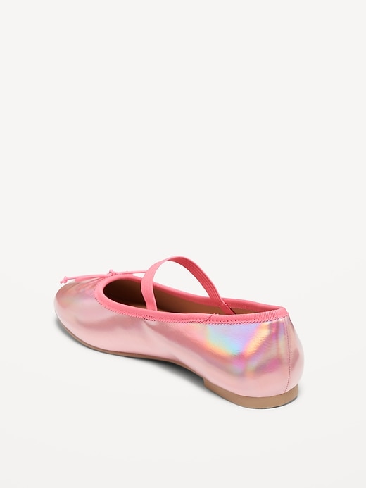 Image number 4 showing, Shiny Metallic Ballet Flats for Girls
