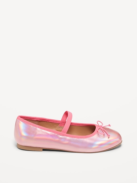 Image number 3 showing, Shiny Metallic Ballet Flats for Girls